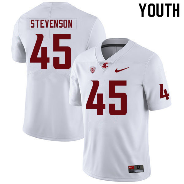 Youth #45 Raam Stevenson Washington State Cougars College Football Jerseys Sale-White - Click Image to Close